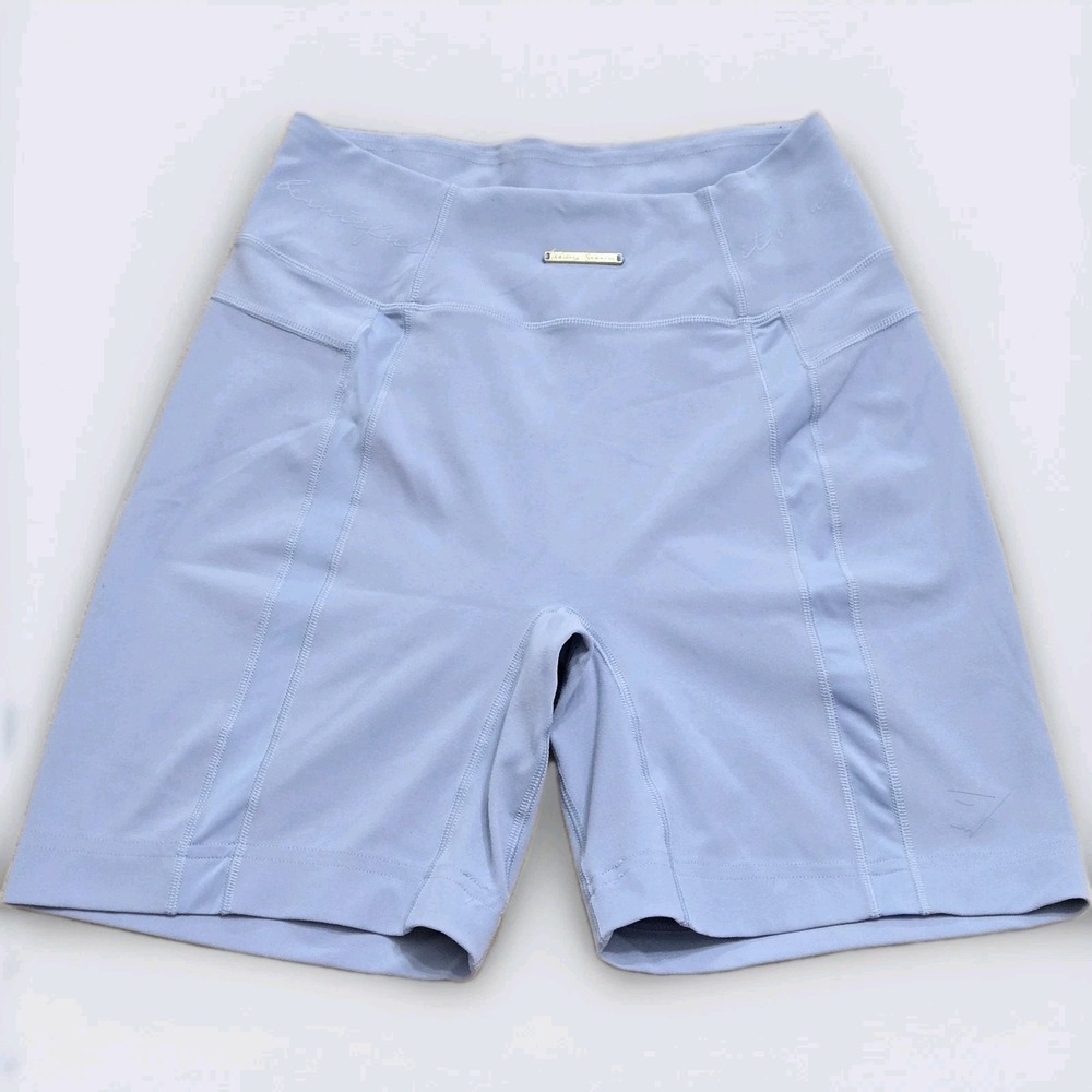 Gymshark Scrunched Biker‎ Shorts Sz S Ladies Whitney Summers Blue Workout Gym